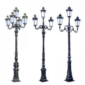 Design 3m 4m 5m European Aluminium Garden light pole outdoor antique pole light