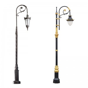 Design 3m 4m 5m European Aluminium Garden light pole outdoor antique pole light